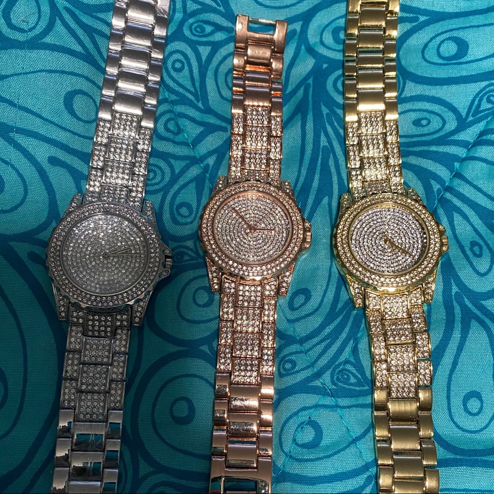 Rhinestone bling watch